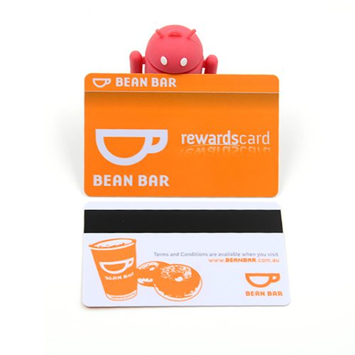 Orange NTAG loyalty card with NFC logo