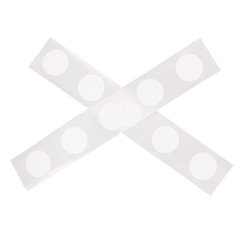 Blank rectangular NFC label strips in a row