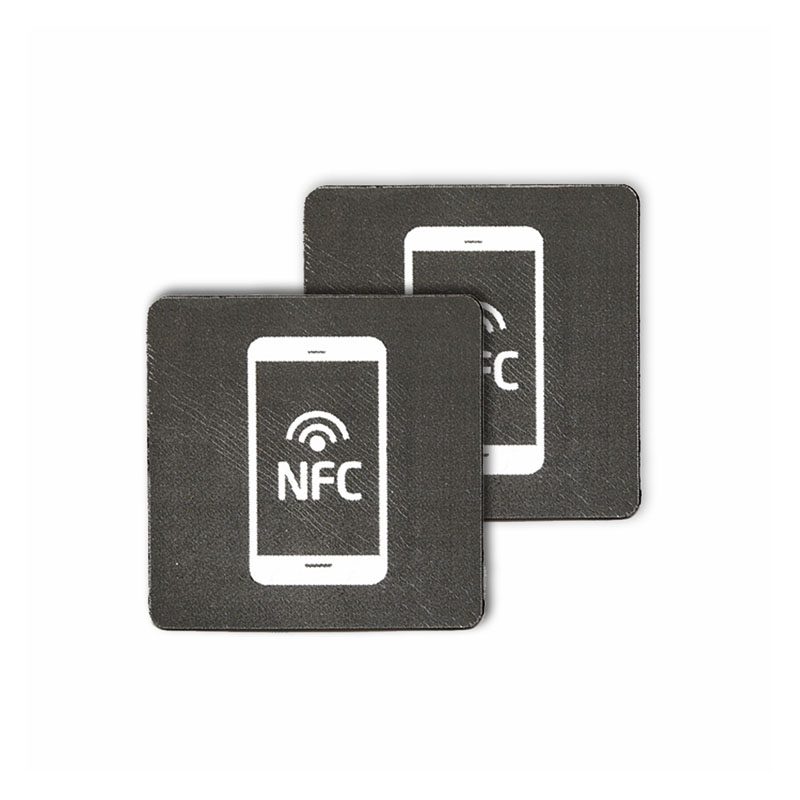 Black anti-metal NFC label with phone tap symbol
