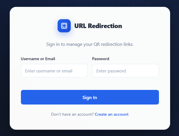 Secure sign-in to manage your redirection links.