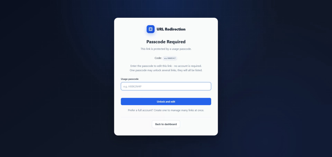Lock a link behind a usage passcode — no account needed.